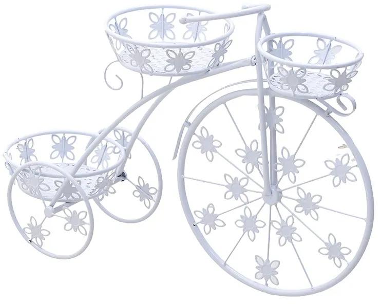 Suport metalic flori White Bike 75 cm x 24 cm x 50 cm