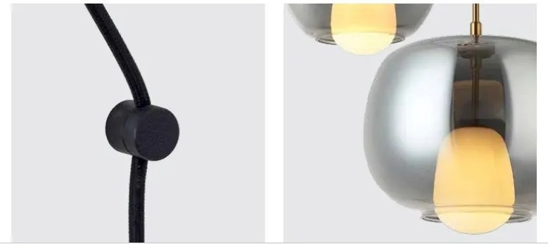 Lustra cu 3 Pendule, Sticla, Fumuriu, 3XG9 Pendant LINE