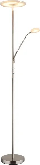Globo 59093N - Lampă de podea cu LED dimabilă STANFORD 28W/230V + 5W 3000K crom lucios