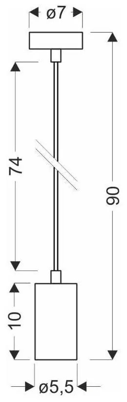 Lustră neagră cu abajur din metal ø 7 cm Tubo – Candellux Lighting