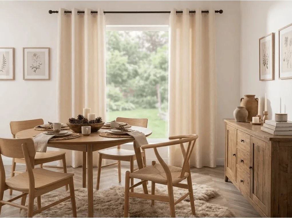 Draperie opaca DUNES VELVET 140x250 cm, crem Agatat: Inele metalice