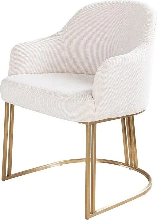 Set de 2 scaune, Catifea Raiata, Bej, EXTRAVAGANCIA, A-46201 VC