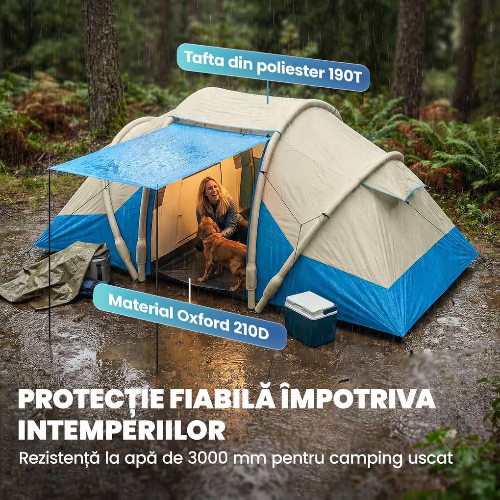 Outsunny Cort gonflabil rapid de montat, refugiu de aer, cort de camping | Aosom Romania