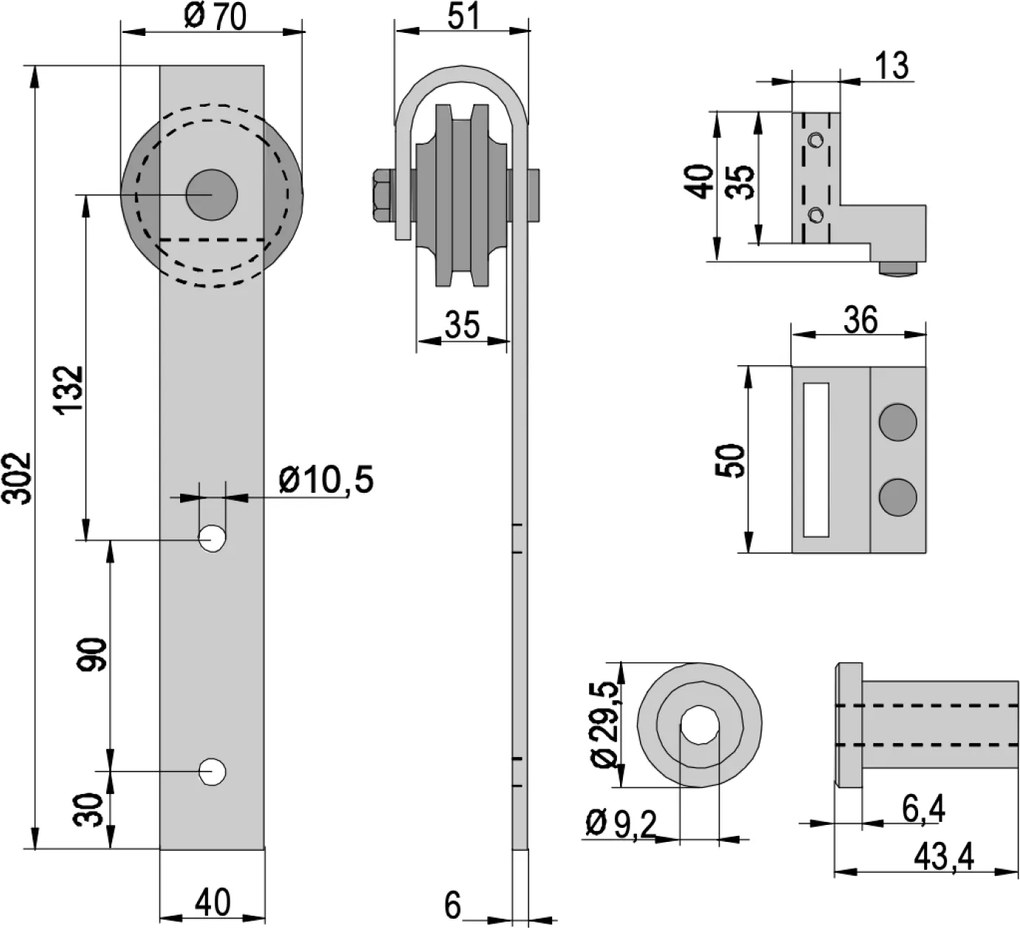 Usa hambar glisanta Barn Door Nu, Alb, Folie Decor