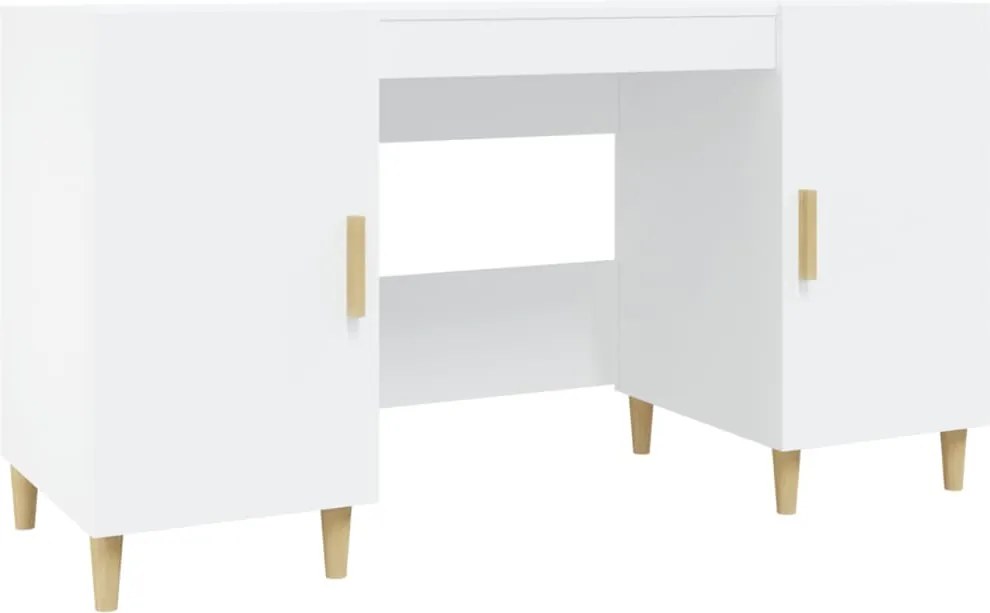 vidaXL Birou, alb, 140x50x75 cm, lemn compozit