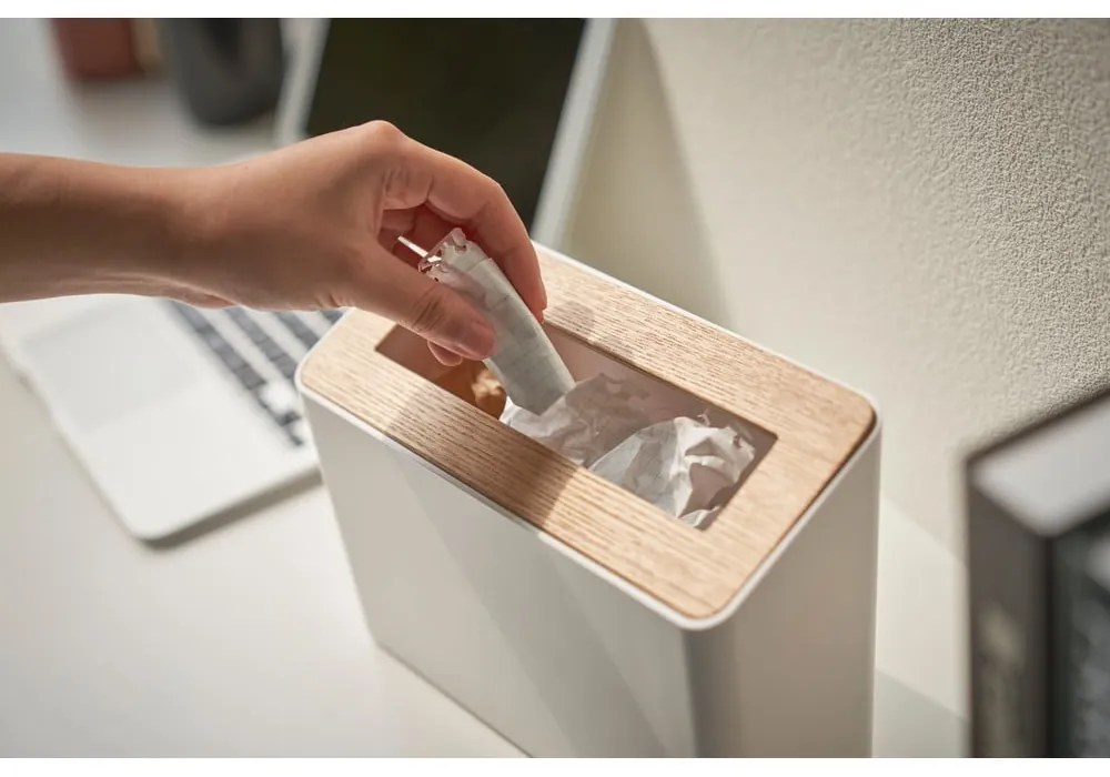 Coș de gunoi alb pentru birou din plastic 2,3 l Rin – YAMAZAKI