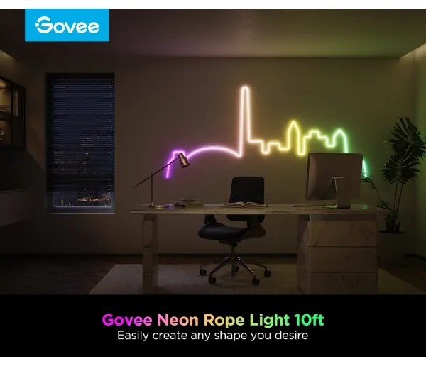 Bandă LED flexibilă Govee Neon 2 MATTER 3m RGBIC Wi-Fi