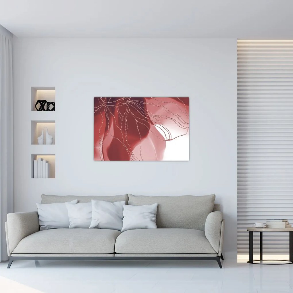 Tablou - Floare abstractă roșie N⁰1 (90x60 cm)