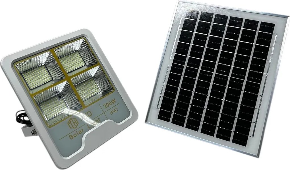 Proiector Solar 200w IP 67 cu panou solar