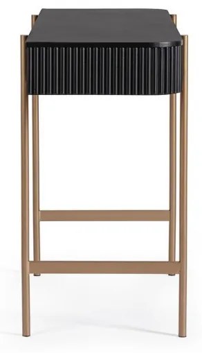 Consola neagra/aurie din MDF si metal, 120x40x73 cm, Darcy Bizzotto