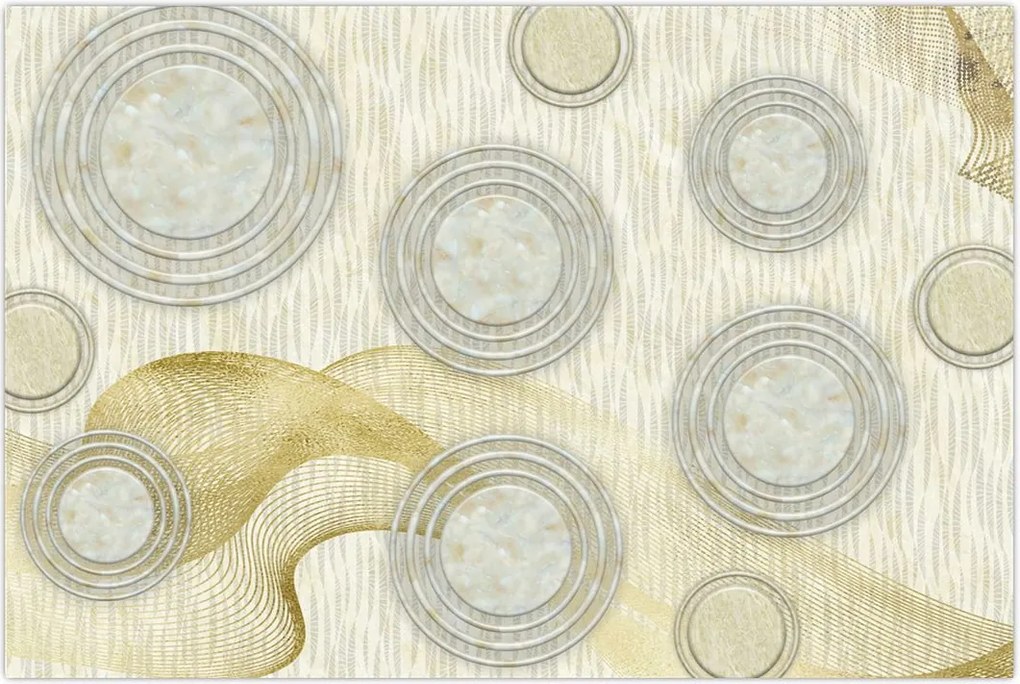 Tablou - Abstract, cercuri de marmură (90x60 cm)