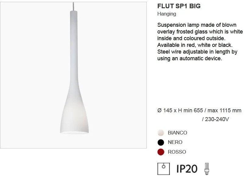 Pendul modern diametru 14,5 cm FLUT SP1 BIG bianco 035666