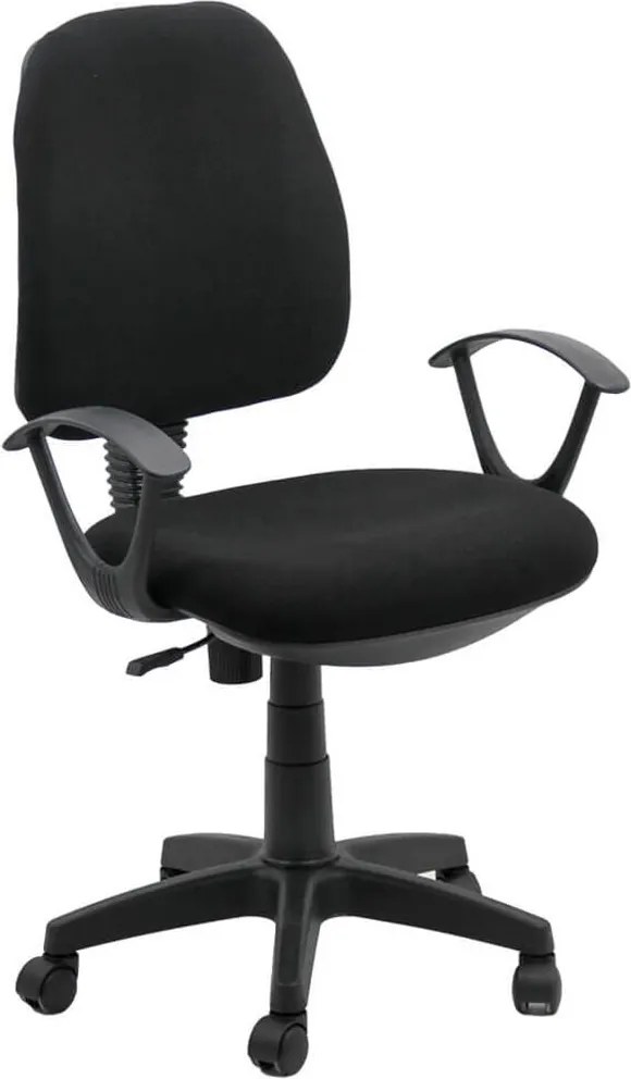 Scaun birou OFF 326 – Confort ergonomic, design simplu, tapițerie textilă, negru