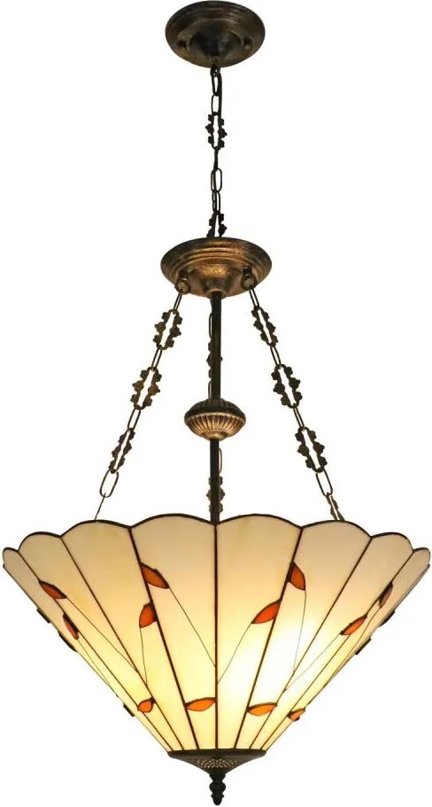 Brilagi - Lustră Tiffany FOLIA, cu vitralii, pe lanț, 3xE27/60W/230V, diam. 50 cm