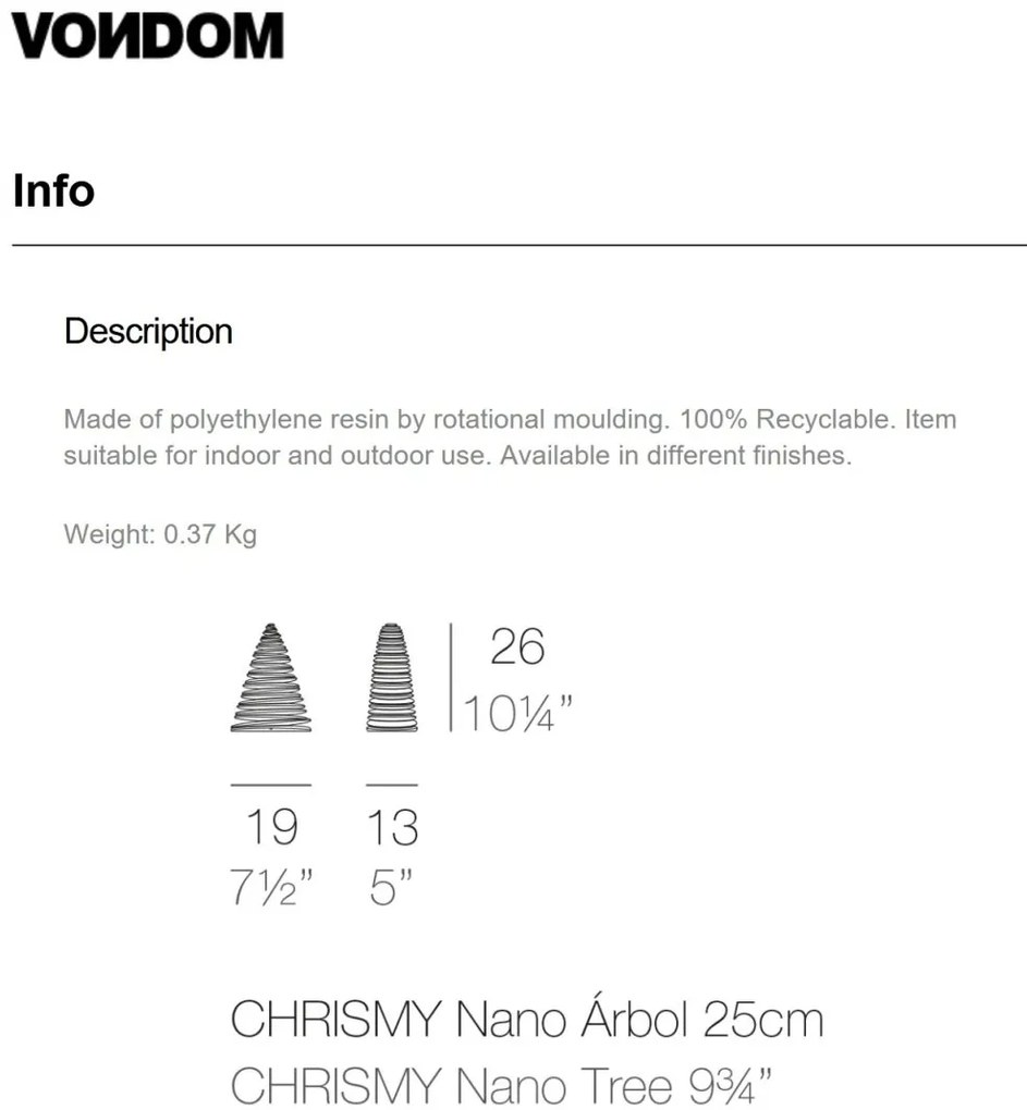 Brad Decorativ NANO CHRISMY ILUMINAT LED, 49069W Vondom