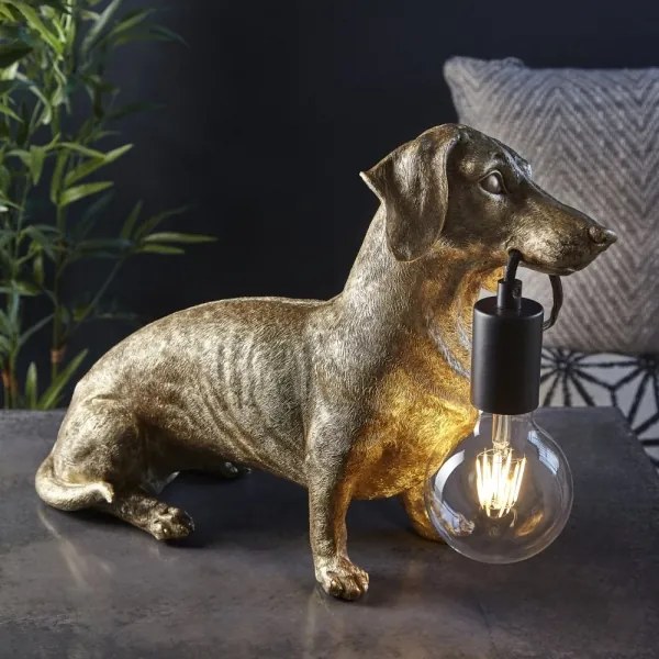 Lampă de masă Endon 101187 DACHSHUND 1xE27/10W/230V auriu