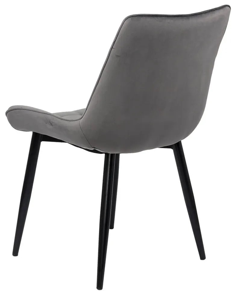 Scaun living modern gri BUC 206 din catifea cu picioare metalice