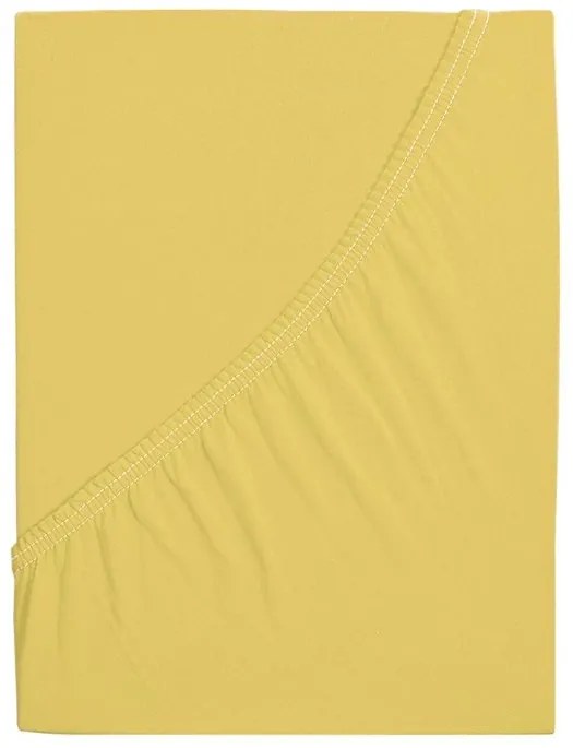 Cearceaf Jersey ALVORA 90x200 cm galben deschis