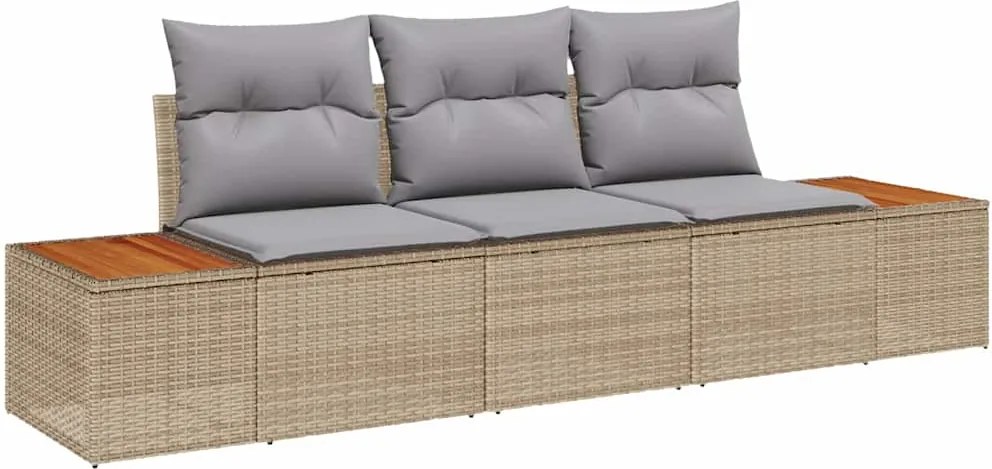 vidaXL Set de canapele pentru grădină 3 pcs bej și gri deschis