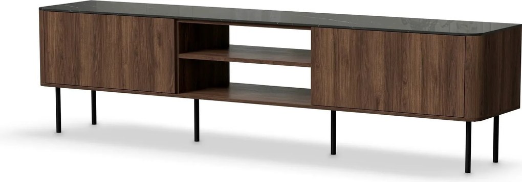 Comoda TV SOLANO, nuc/negru, PAL laminat, 200x40x55 cm