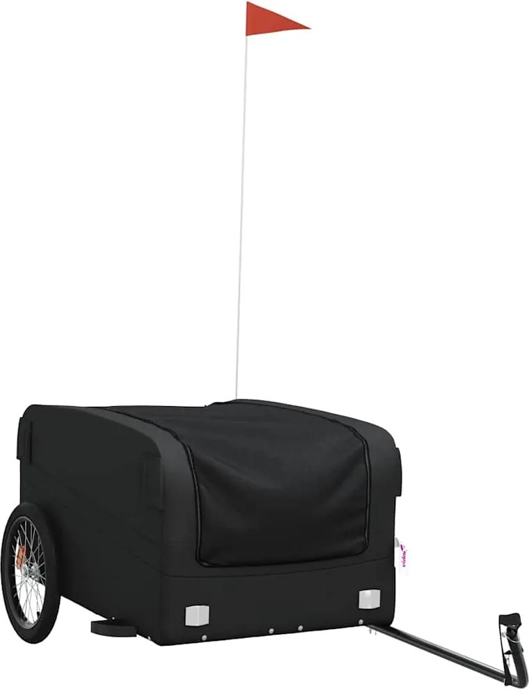 vidaXL Remorcă pentru biciclete, negru, 45 kg, fier