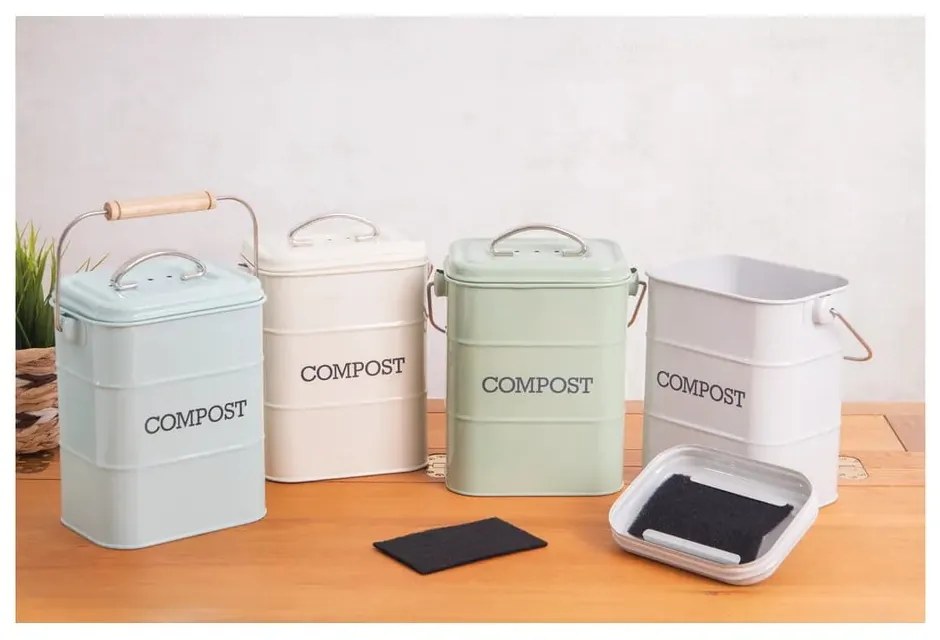 Recipient pentru deșeuri compostabile alb 3 l Living Nostalgia – Kitchen Craft