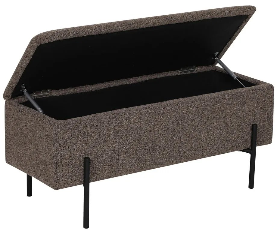 Bancă maro cu tapițerie din țesătură bouclé Watford – House Nordic