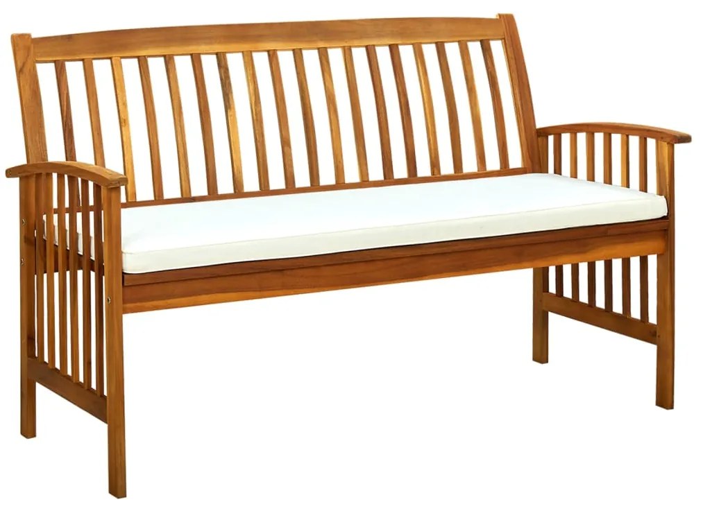 vidaXL Bancă de grădină cu pernă, 147 cm, lemn masiv de acacia