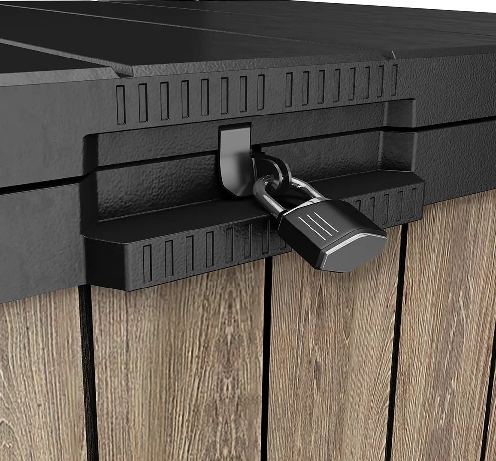 Signature store it out – container de grădină din plastic, 1150 l, din lemn de frasin
