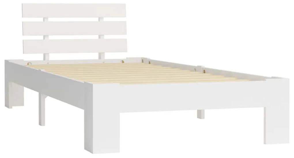 283155 vidaXL Cadru de pat, alb, 100 x 200 cm, lemn masiv de pin