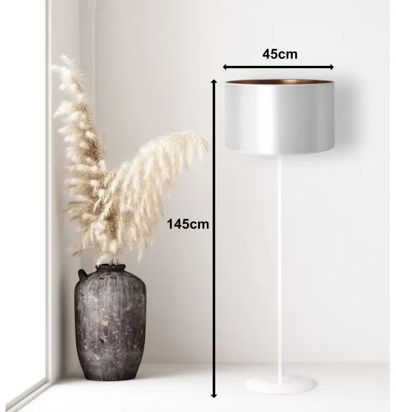 Lampadar Duolla CANNES 1xE27/15W/230V d. 45 cm argintiu/cupru/alb