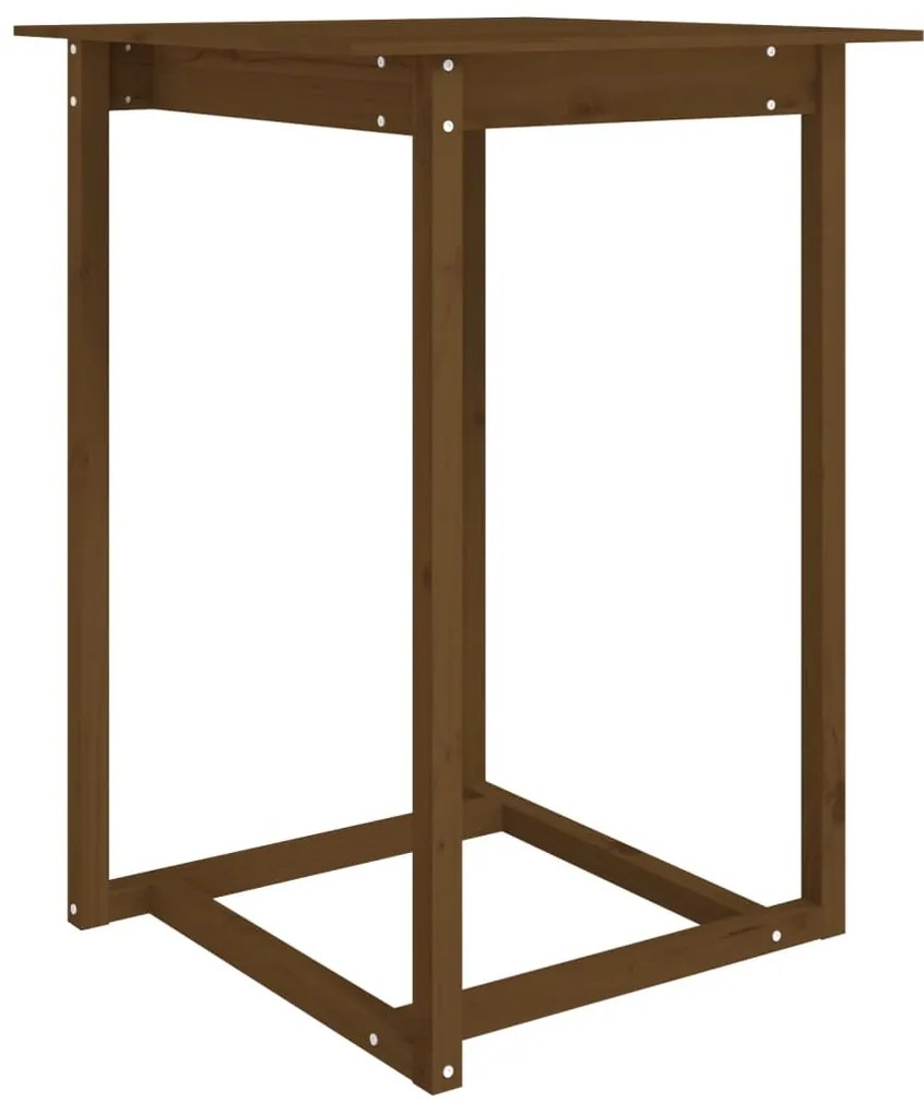 822185 vidaXL Masă de bar, maro miere, 80x80x110 cm, lemn masiv de pin