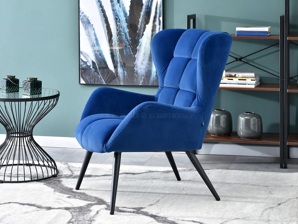 Fotoliu Kikino (albastru marin + negru). Promo -11%. 1110124