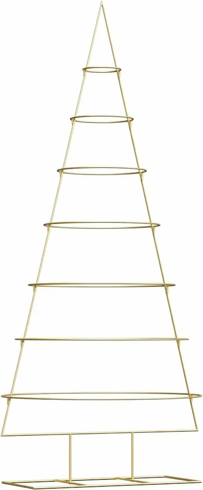 vidaXL Pom de Crăciun din metal Auriu 209 cm Oțel vopsit în pulbere