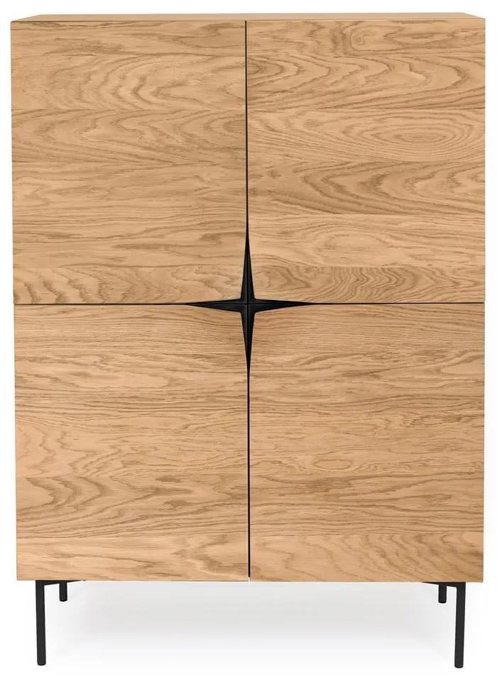 Servantă cu decor din lemn de stejar Woodman Flop, 100 x 140 cm, maro