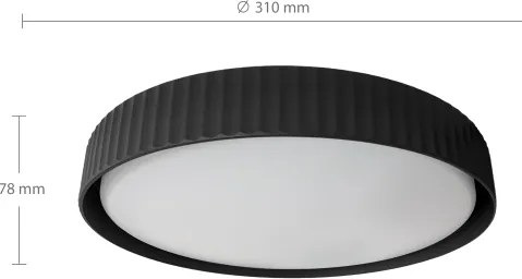 Brilagi - Plafonieră LED LUCIA, 24W, 230V, Ø 31 cm, negru