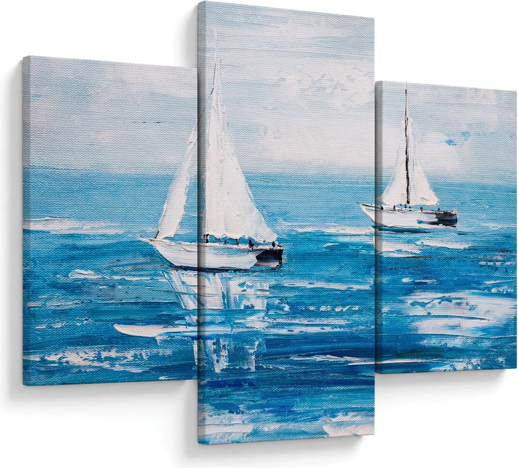 Tablou - Pictură yacht pe mare (90x60 cm)