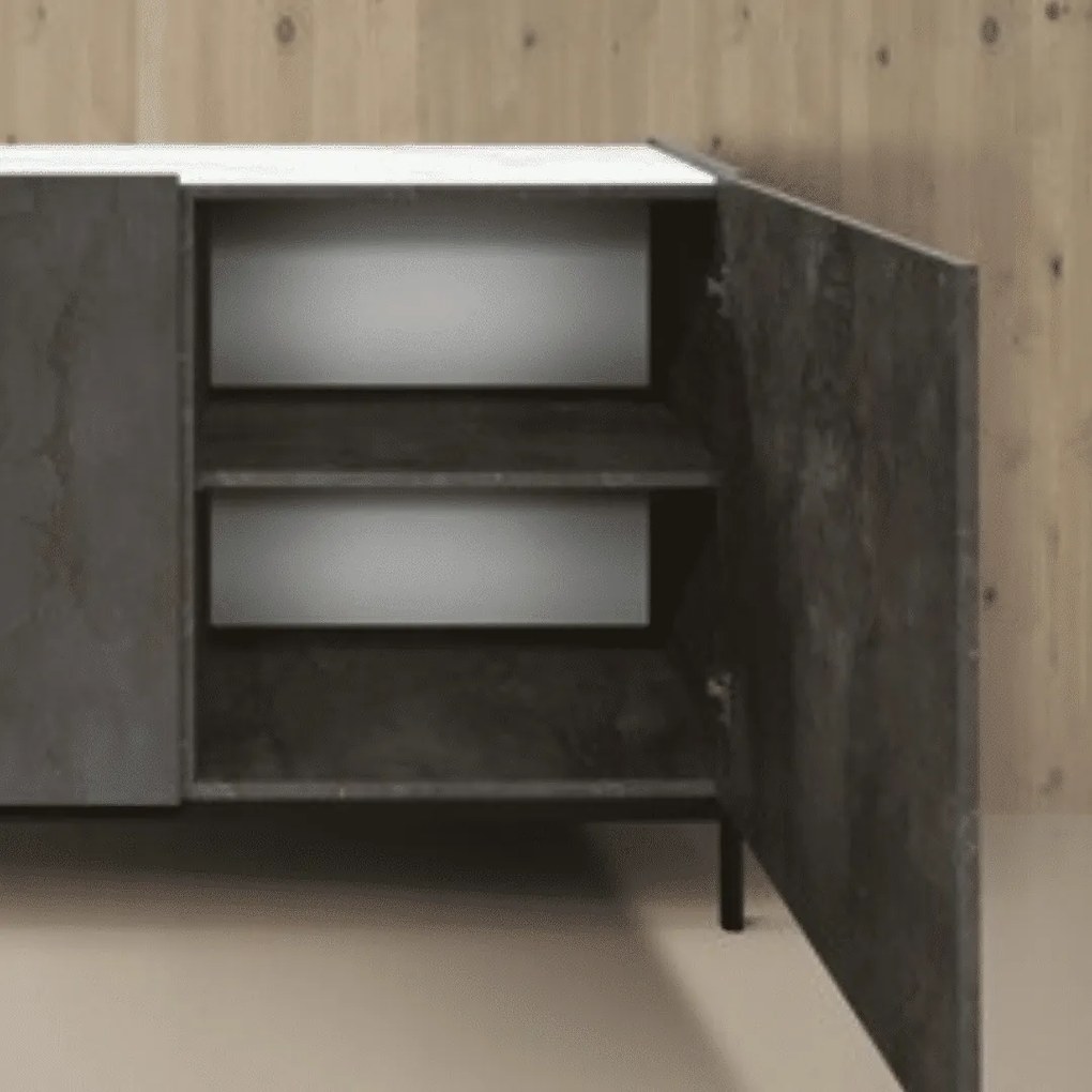 COMODA STATUARIO PICIOR METALIC - GRI CIMENT