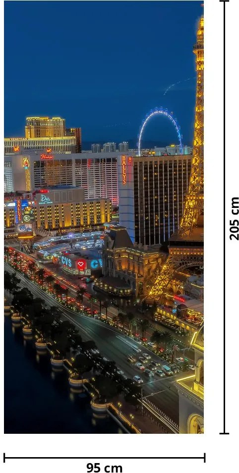 Fototapet pentru ușă - Las Vegas noaptea (95x205cm)