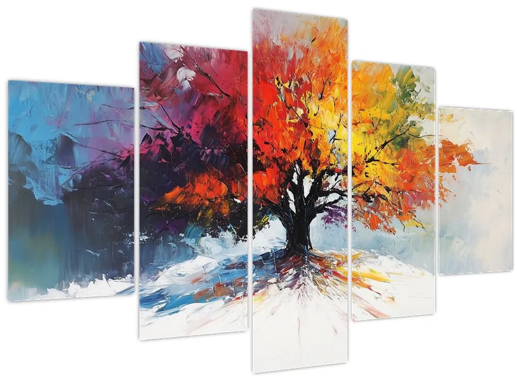 Tablou - Copac multicolor (150x105 cm)