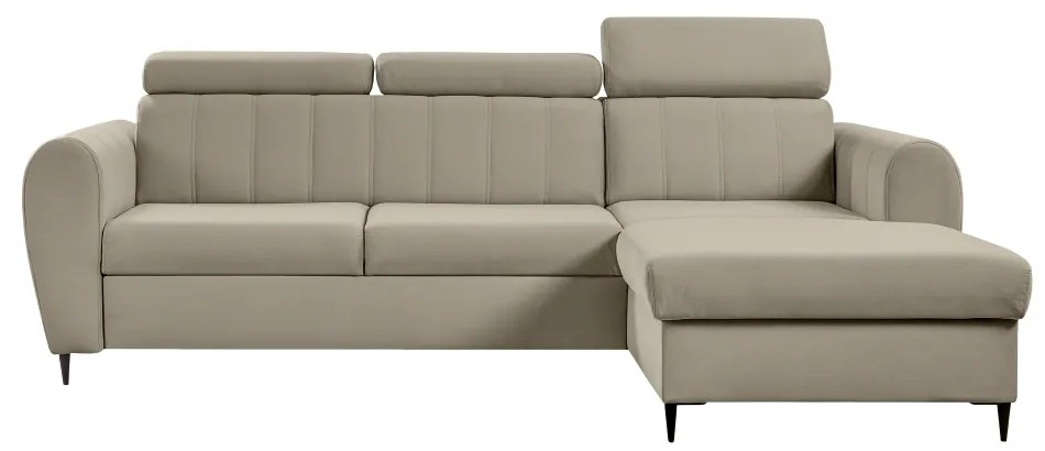 Coltar KORIO extensibil bej dreapta, 262x175x91/103 cm