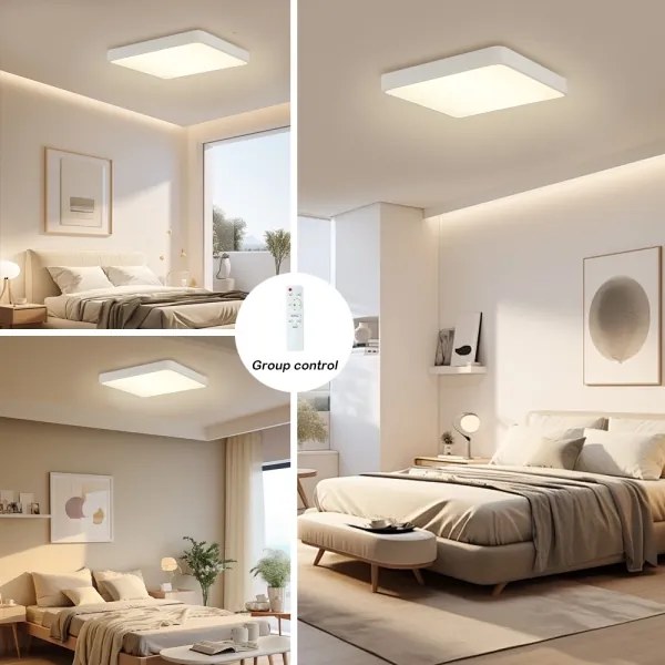 Plafonieră LED dimabilă Brilagi POOL SQUARE LED/36W/230V 3000-6000K 40x40 cm alb + telecomandă