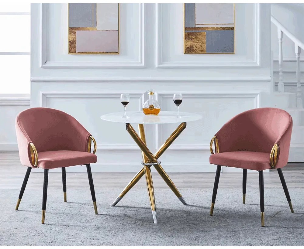 Fotoliu de design Hafnon (Roz + auriu Crom). 1034354