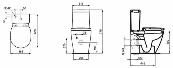 Vas wc pe pardoseala Ideal Standard Connect Space