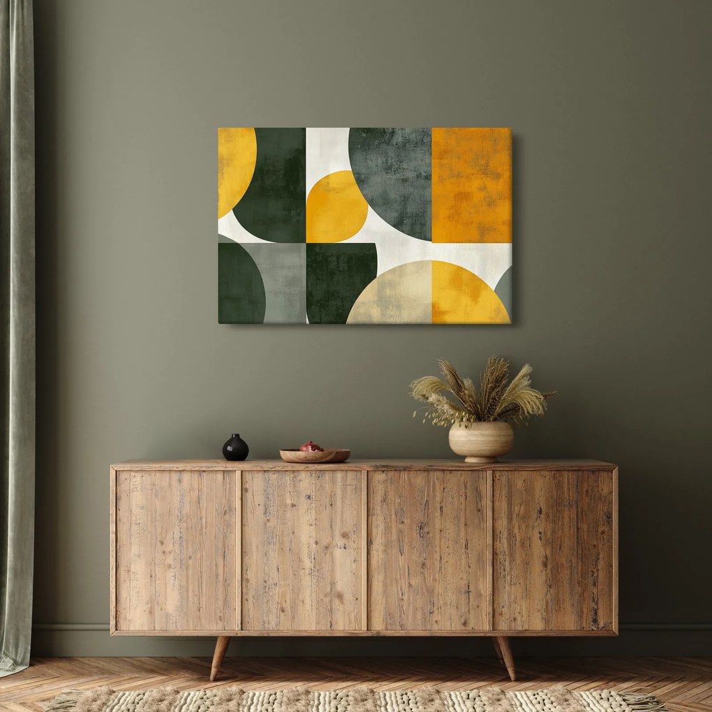 Tablou - Abstracție în culoare de măslin (90x60 cm)
