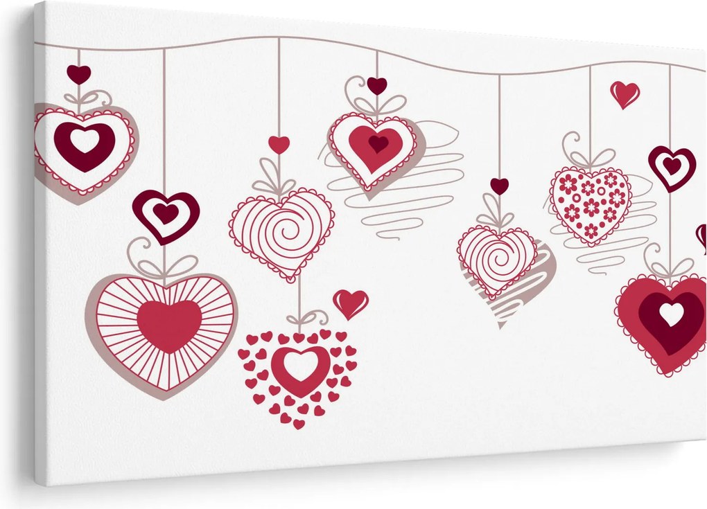 Tablou cu inimiore pictate (90x60 cm)