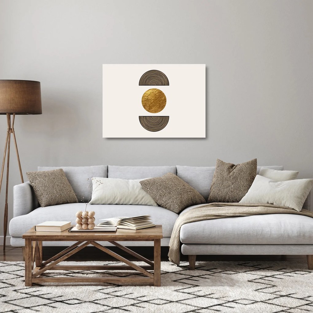 Tablou pe sticlă - Ornament de aur N⁰1 (70x50 cm)