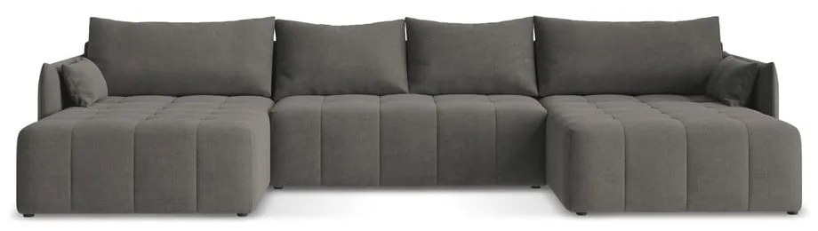 Colțar gri închis extensibil/cu spațiu de depozitare (în formă de "U") Moku – Makamii