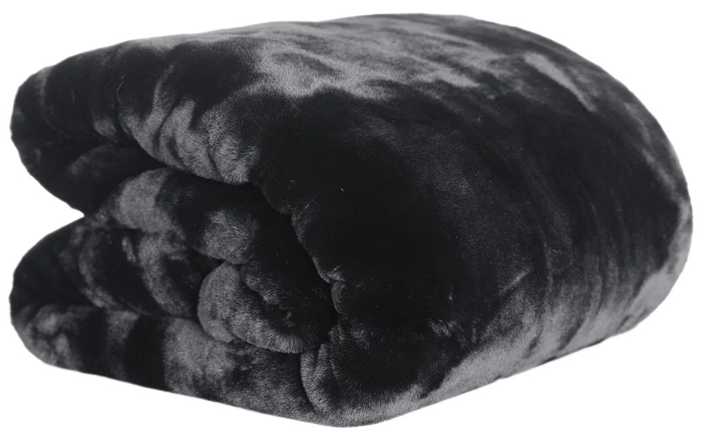 Pătură de blană, neagră, 150x170, RABITA TIPUL 1