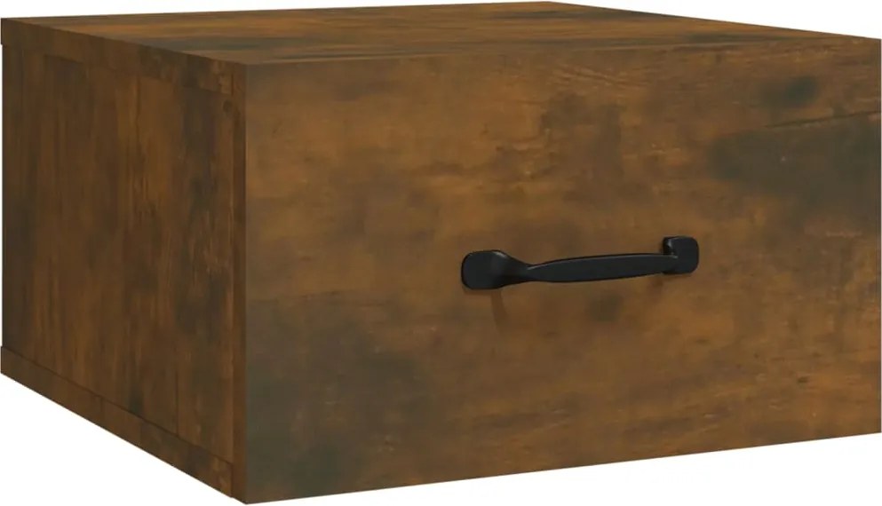 vidaXL Noptieră de perete, stejar fumuriu, 35x35x20 cm